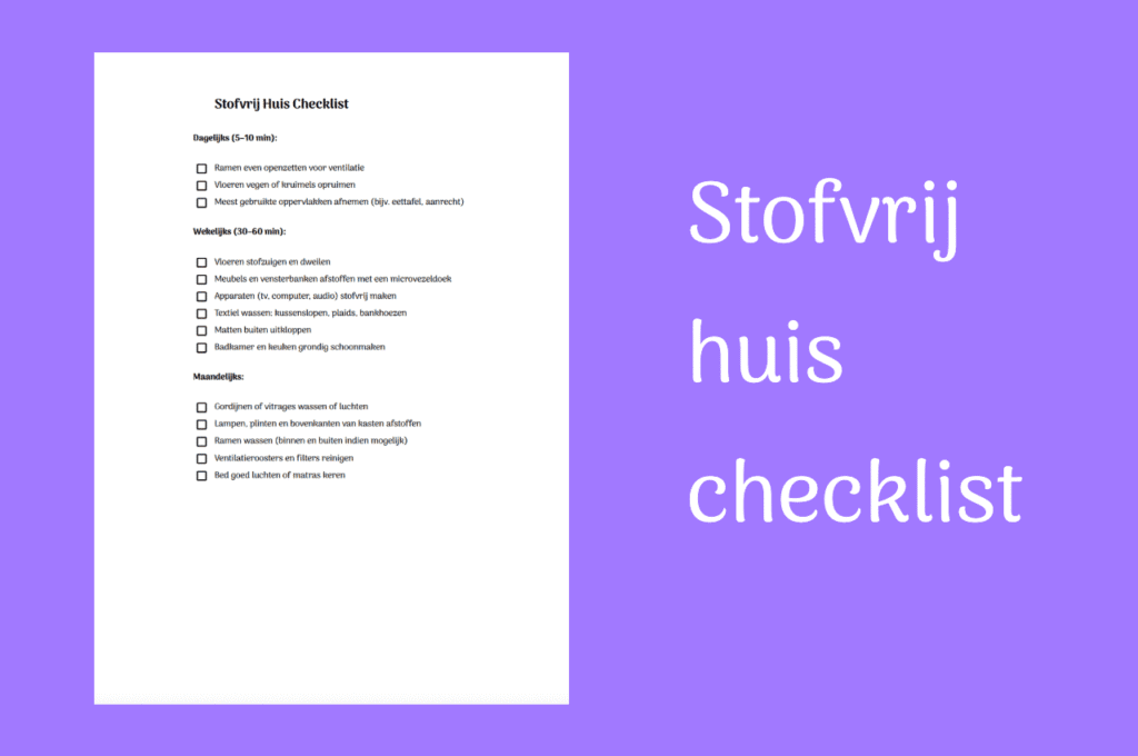 stofvrij huis checklist