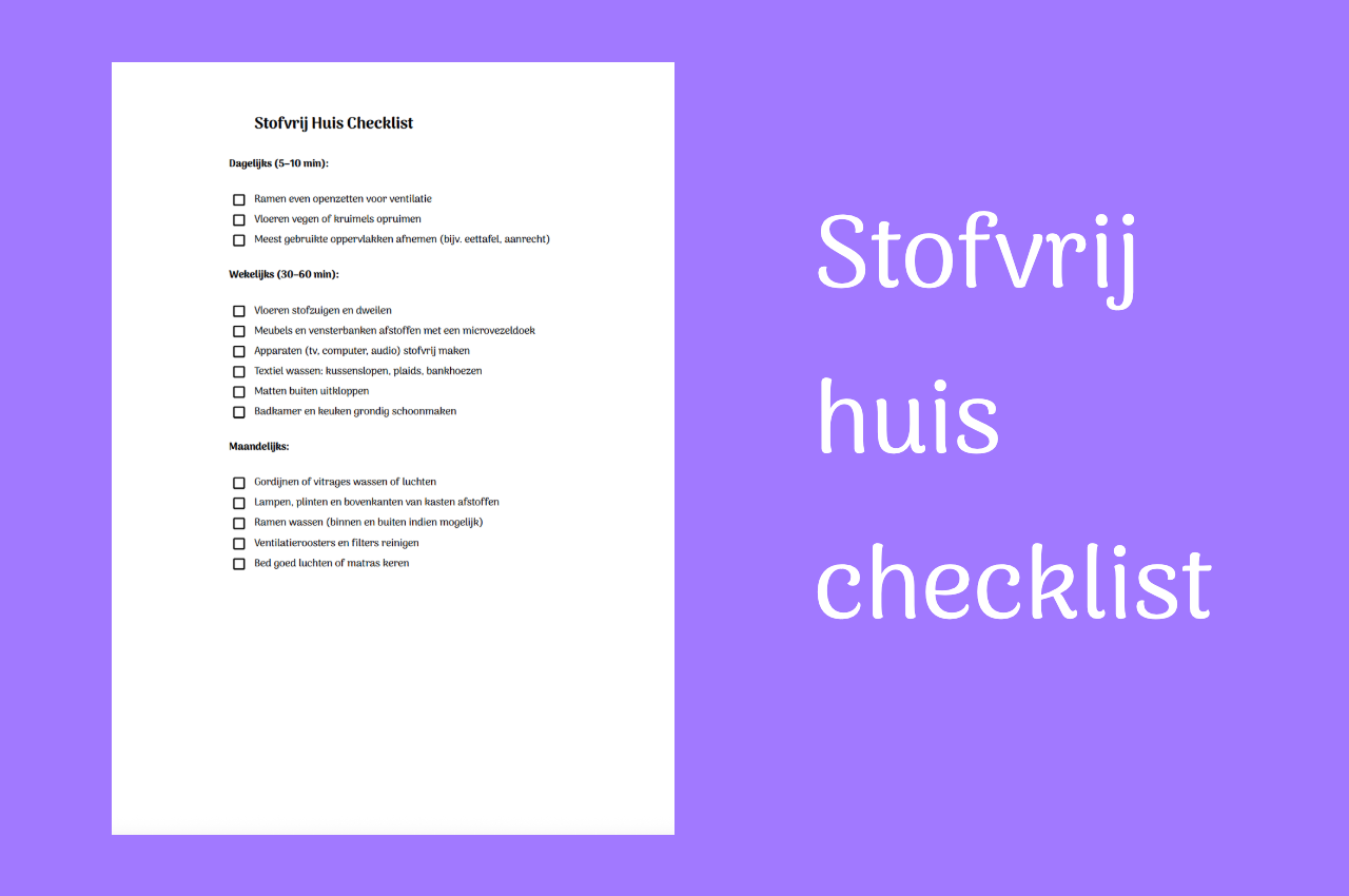stofvrij huis checklist